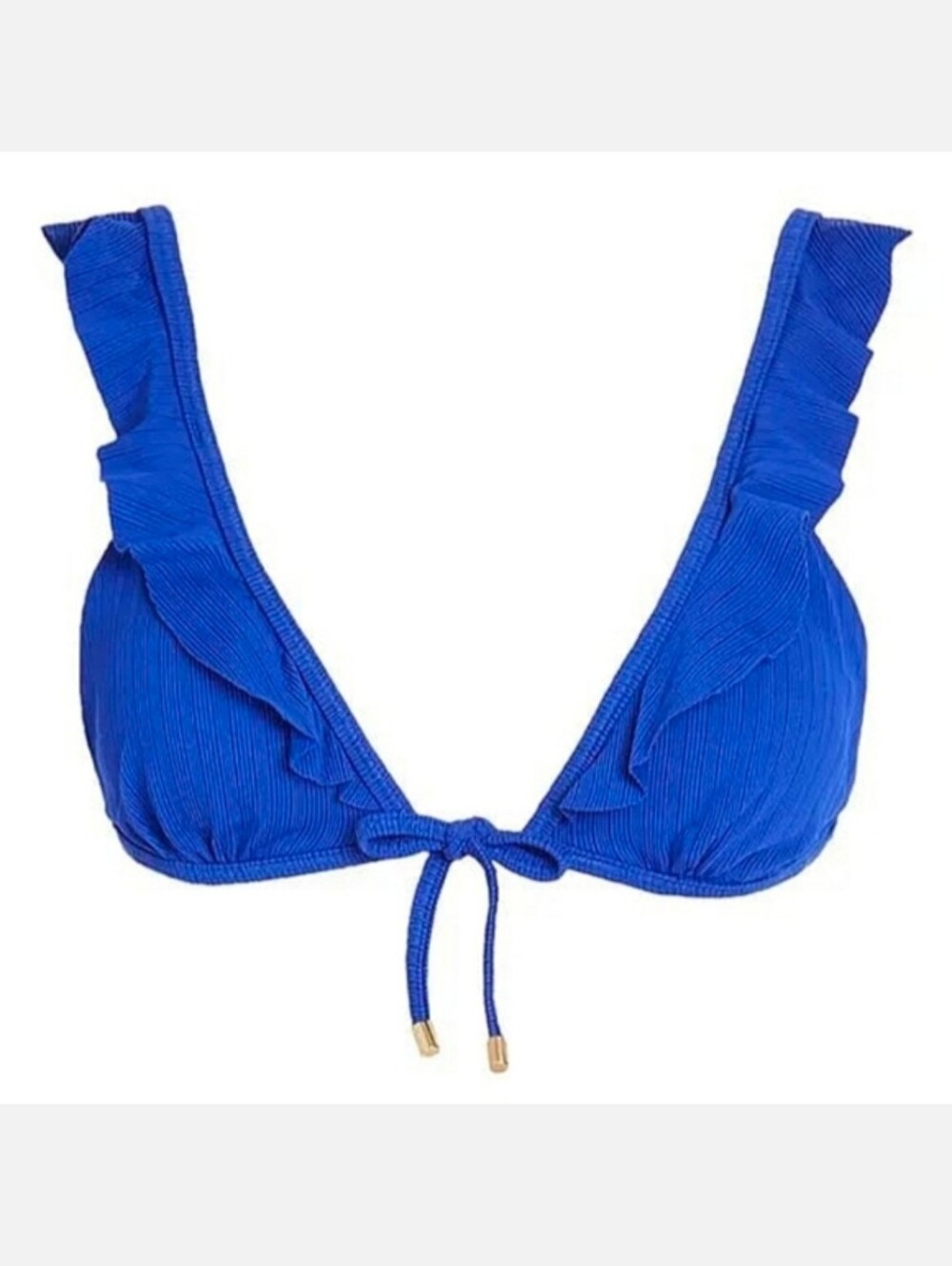 VIX PAULA HERMANNY klein milano ruffle bikini top Royal Blue Size Small